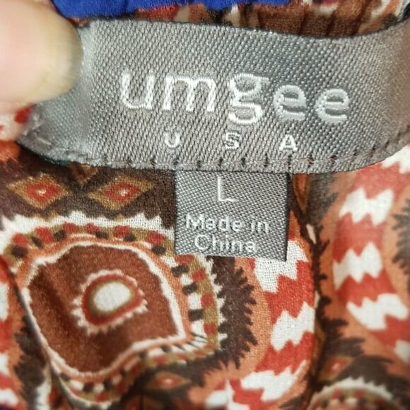 Umgee Boho Blouse Size L - Picture 2 of 5